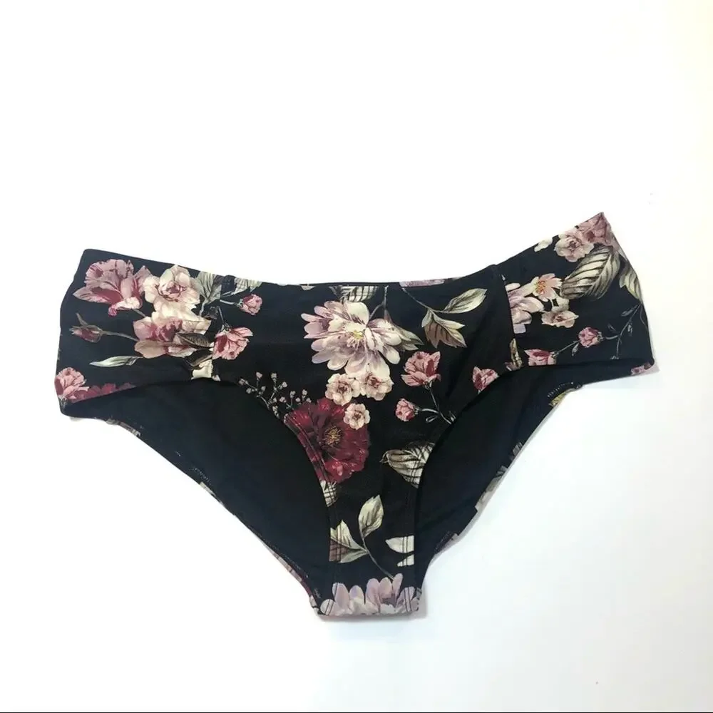 Rachel Roy Floral ruched side swim bikini bottom